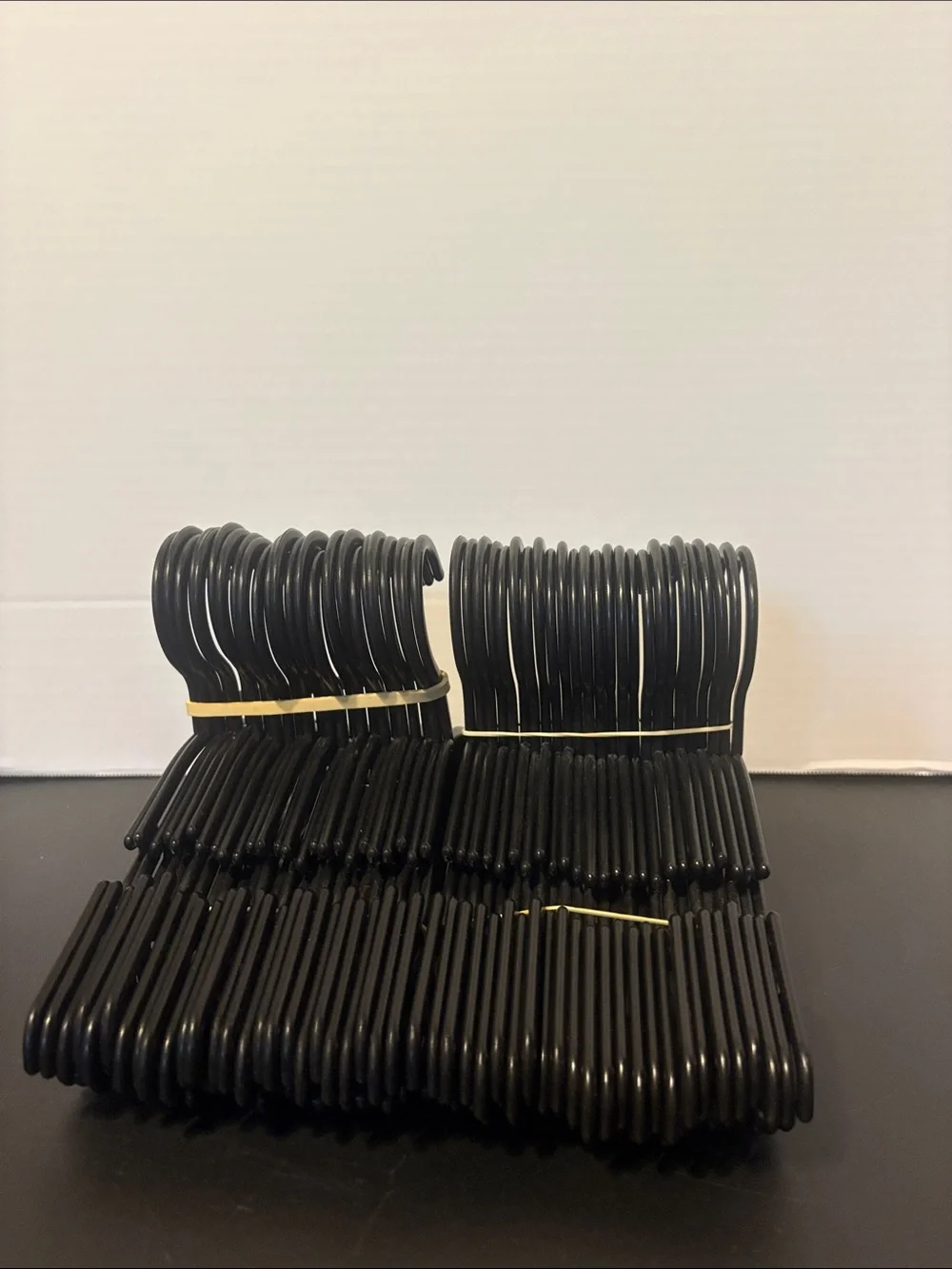 Set of Black Toddler Plastic Clothing Hangers - 50 Pack
